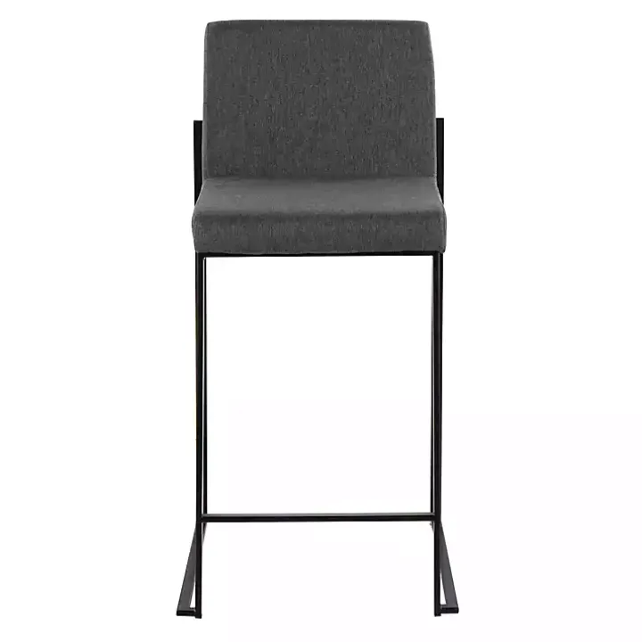 Fiji Charcoal Upholstered Counter Stools, Set of 3