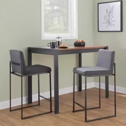 Fiji Charcoal Upholstered Counter Stools, Set of 3