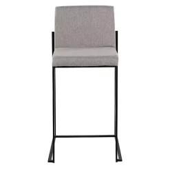 Fiji Gray Upholstered Counter Stools, Set of 3