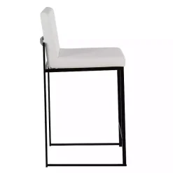 Fiji White Faux Leather Counter Stools, Set of 3