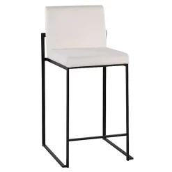 Fiji White Velvet Counter Stools, Set of 3