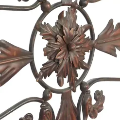 Fleur De Lis Metal Cross Wall Plaque