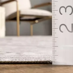 Flo Gray Vintage Medallion Washable Area Rug, 5x8