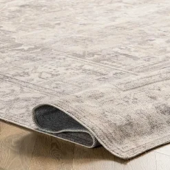 Flo Gray Vintage Medallion Washable Area Rug, 5x8