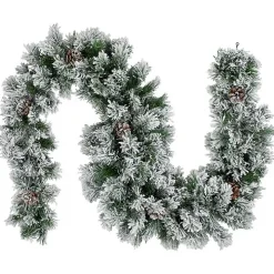 Flocked Angel Pine and Pinecones Garland