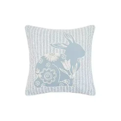 Floral Bunny Stripe Easter Throw Pillow