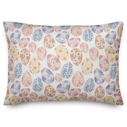 Floral Easter Eggs Lumbar Pillow