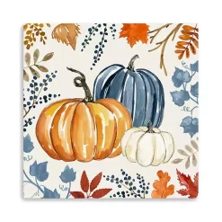 Floral Edge Pumpkins Canvas Wall Art