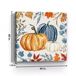 Floral Edge Pumpkins Canvas Wall Art