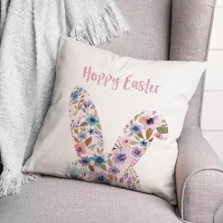 Floral Hoppy Easter Pillow