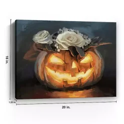Floral Jack O Lantern Canvas Art Print, 16x20