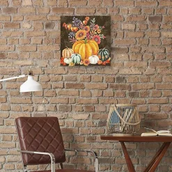 Floral Pumpkins Canvas Art Print