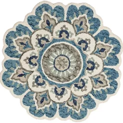 Floral Round Edged Area Rug, 6 ft.