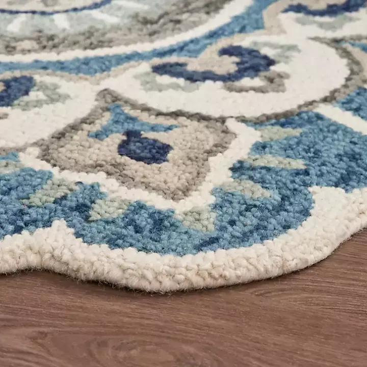 Floral Round Edged Area Rug, 6 ft.