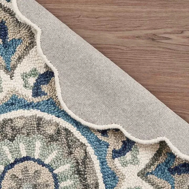 Floral Round Edged Area Rug, 6 ft.