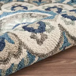 Floral Round Edged Area Rug, 6 ft.