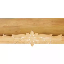 Floral Scroll Natural Wood Wall Shelf