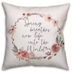 Floral Wreath Spring Pillow
