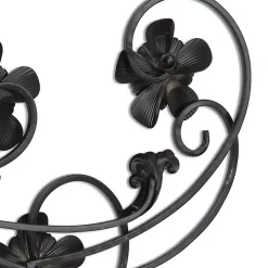 Flower Scroll Metal Wall Plaque