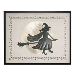 Flying Witch Framed Halloween Wall Art