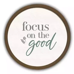 Focus on the Good Round Brown Framed Plaque
