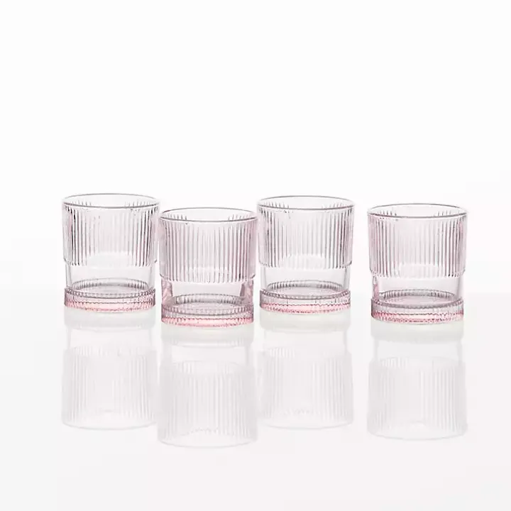 Fortessa Pink NoHo Short Glasses, Set of 4