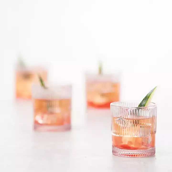 Fortessa Pink NoHo Short Glasses, Set of 4