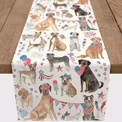Fourth of July Patriotic Pups Table Runner, 90 in.