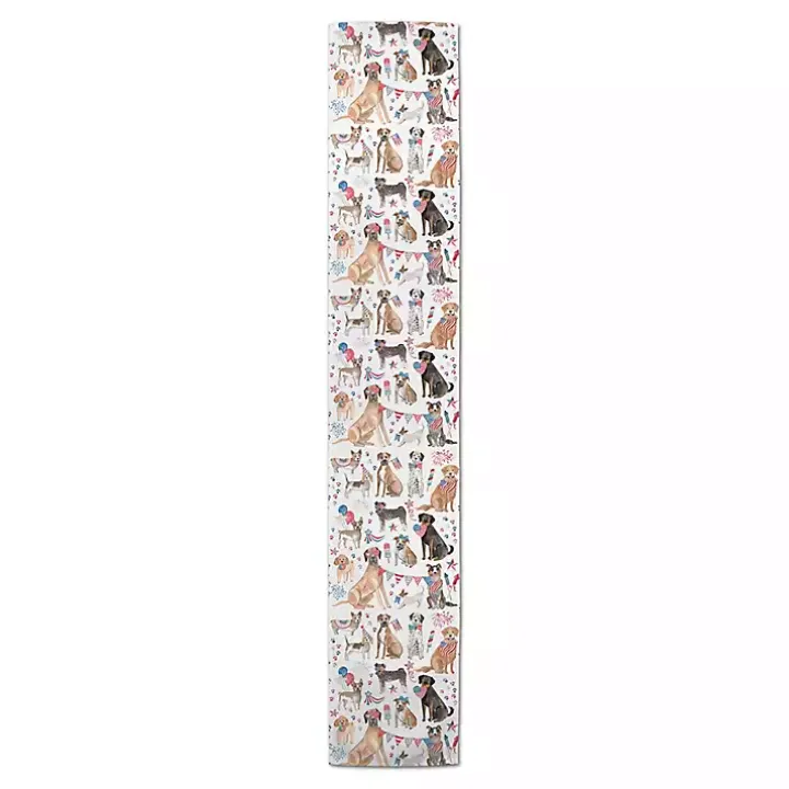 Fourth of July Patriotic Pups Table Runner, 90 in.