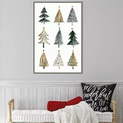 Framed Christmas Trees Canvas Art Print