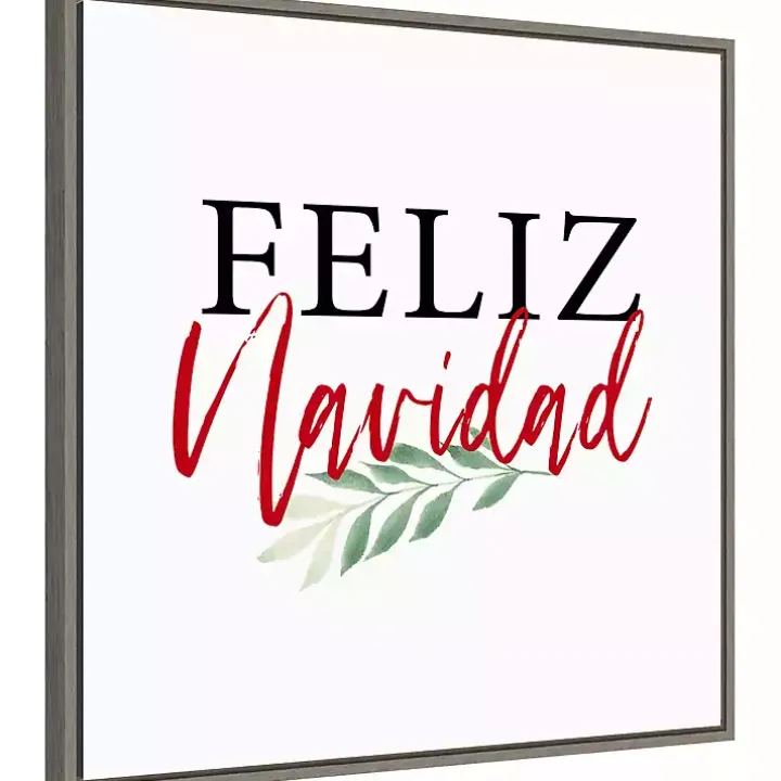 Framed Feliz Navidad Christmas Canvas Art Print