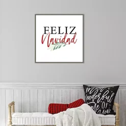 Framed Feliz Navidad Christmas Canvas Art Print