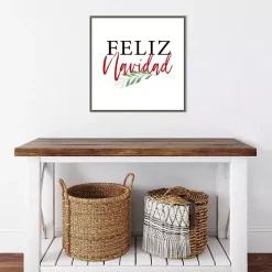 Framed Feliz Navidad Christmas Canvas Art Print