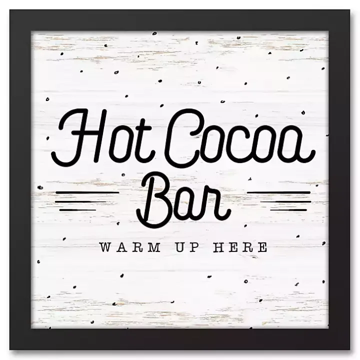 Framed Hot Cocoa Bar Christmas Canvas Wall Plaque