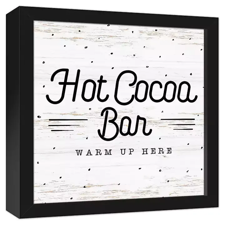 Framed Hot Cocoa Bar Christmas Canvas Wall Plaque