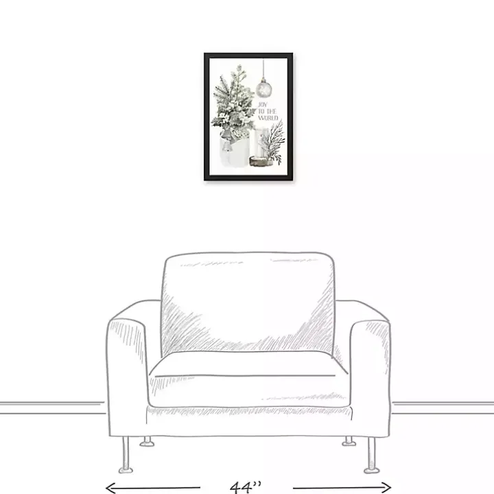 Framed Joy to the World Christmas Canvas Art Print