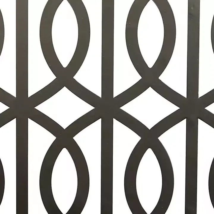 Framed Matte Black Metal Wall Plaques, Set of 4