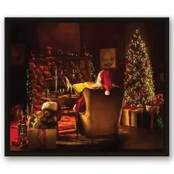 Framed Santa Sitting Christmas Canvas Art Print