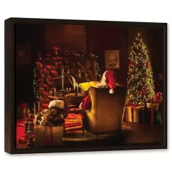 Framed Santa Sitting Christmas Canvas Art Print