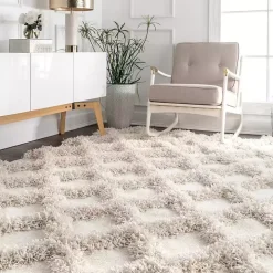 Francis Diamond Shaggy Area Rug, 4x6