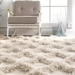 Francis Diamond Shaggy Area Rug, 6x9