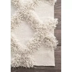 Francis Shaggy Diamond Trellis Area Rug, 5x8