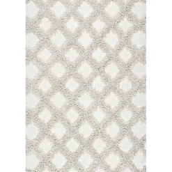 Francis Shaggy Diamond Trellis Area Rug, 7x9