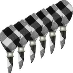 Franklin Black Gingham Napkins, Set of 6