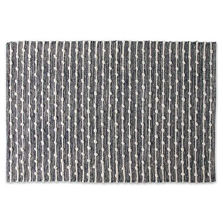 French Blue Recycled Cotton Accent Rug, 2x3