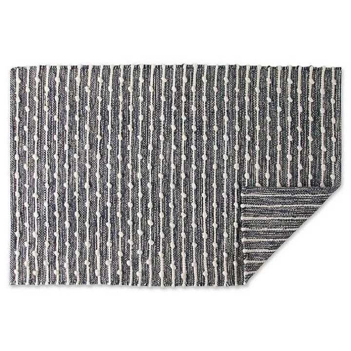 French Blue Recycled Cotton Accent Rug, 2x3