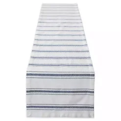 French Blue Zig Zag Stripe Table Runner, 72 in.