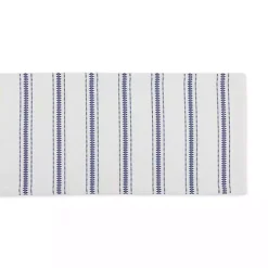 French Blue Zig Zag Stripe Table Runner, 72 in.