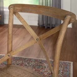 French Country X-Back Dining Chairs, Set of 2