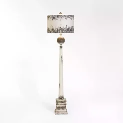French Distressed White Floor Lamp